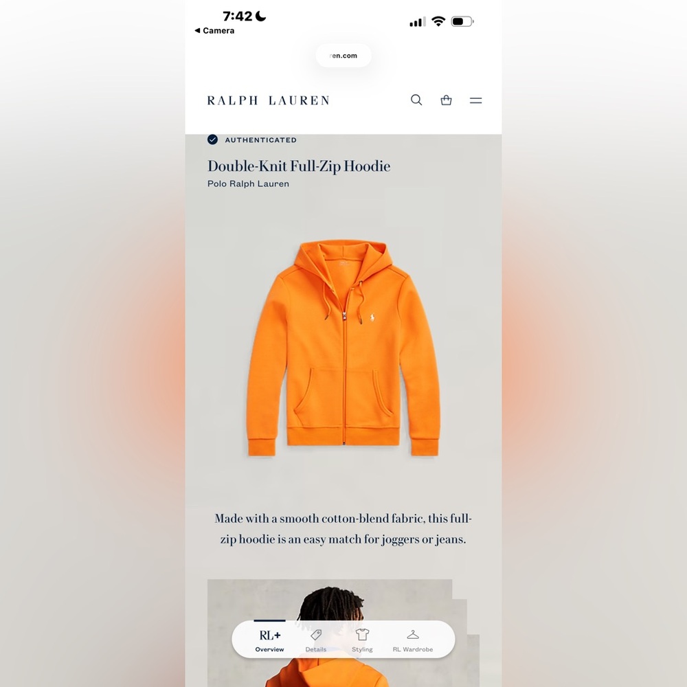 Ralph Lauren Bright Orange Double-Knit Hoodie
